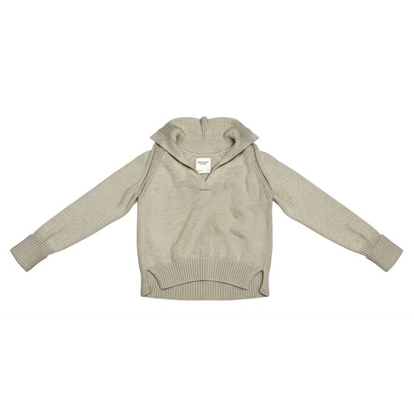 Abercrombie & Fitch Notch Neck Sweater Knit Women's Small Pullover, Beige - Picture 2 of 9